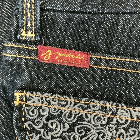 Jordache Premium Womens Blue Flat Front Flap Pocket Flare Denim Jeans Size 8R - Picture 6 of 8